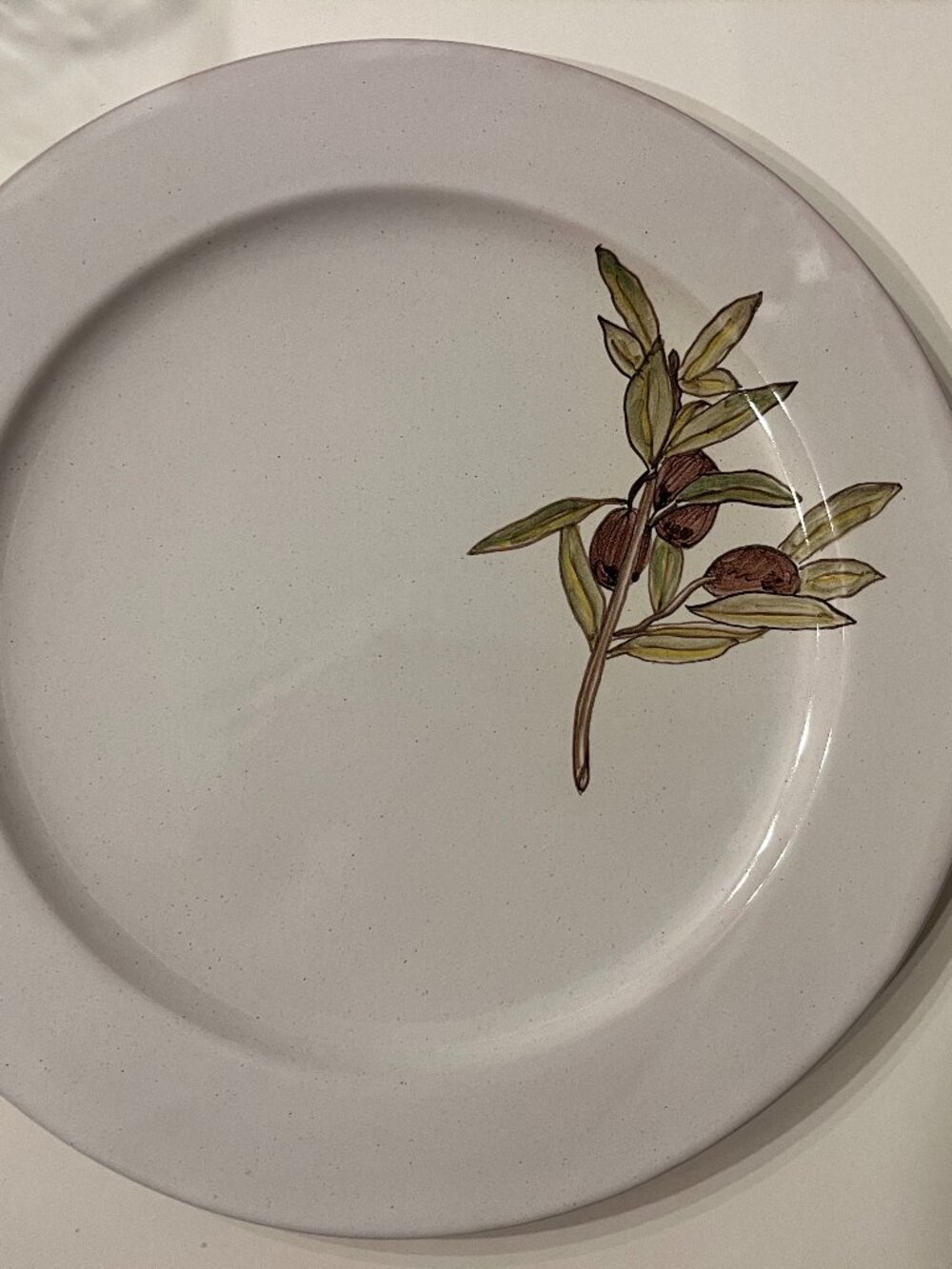 Deruta Italy Hand Painted Signed 12" Platter Olive Branch La Fornace del Frate